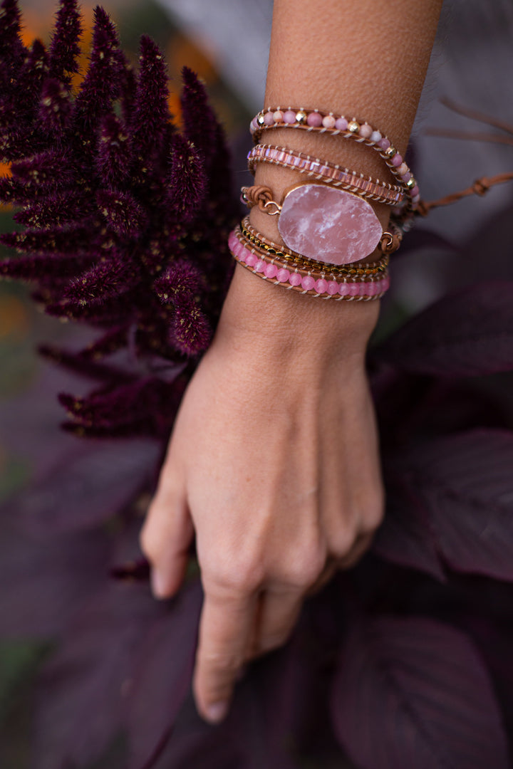 Golden Rose Quartz Bracelet - Amoria-The Livary
