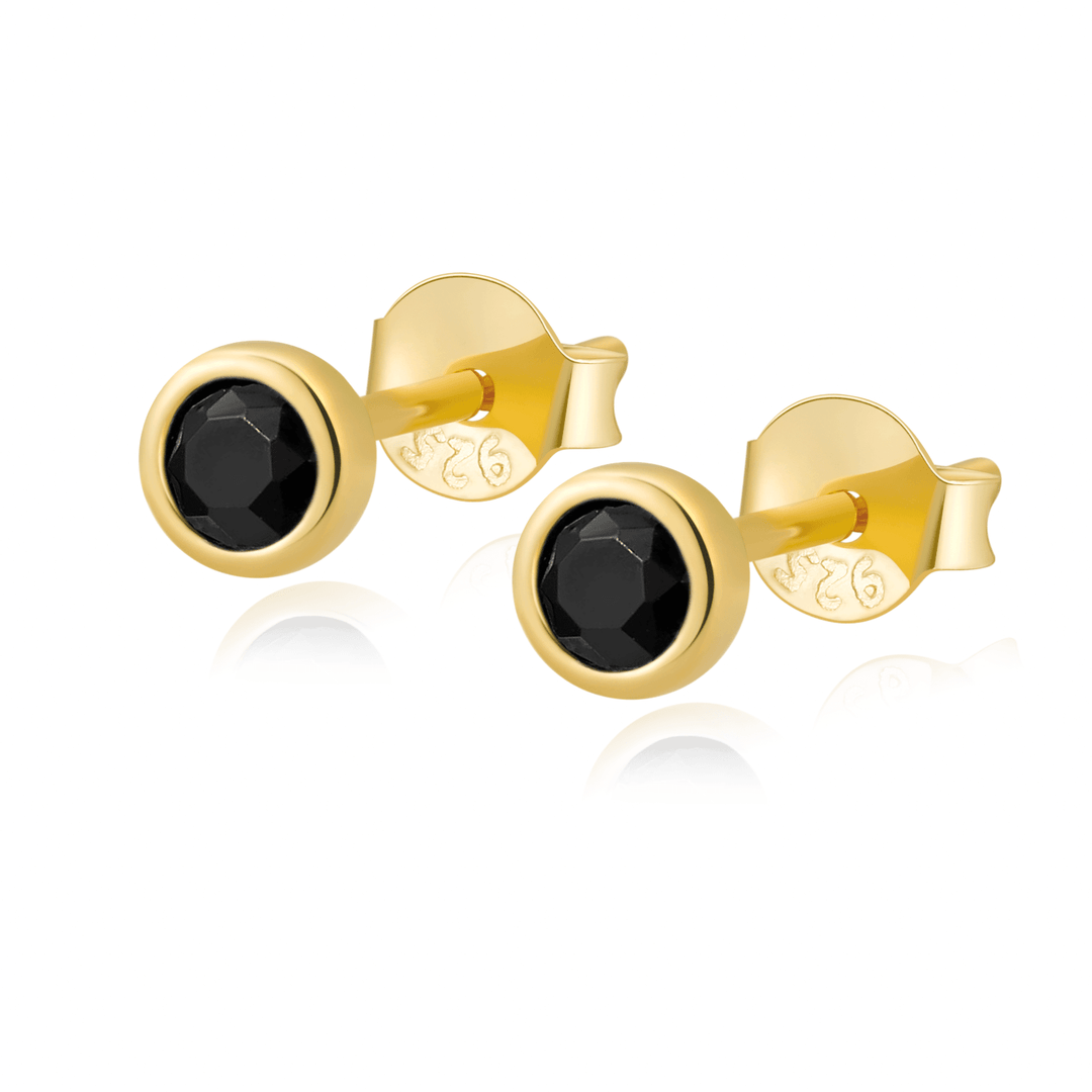 Compact Circle Earrings - Amira-Gold-Black-The Livary