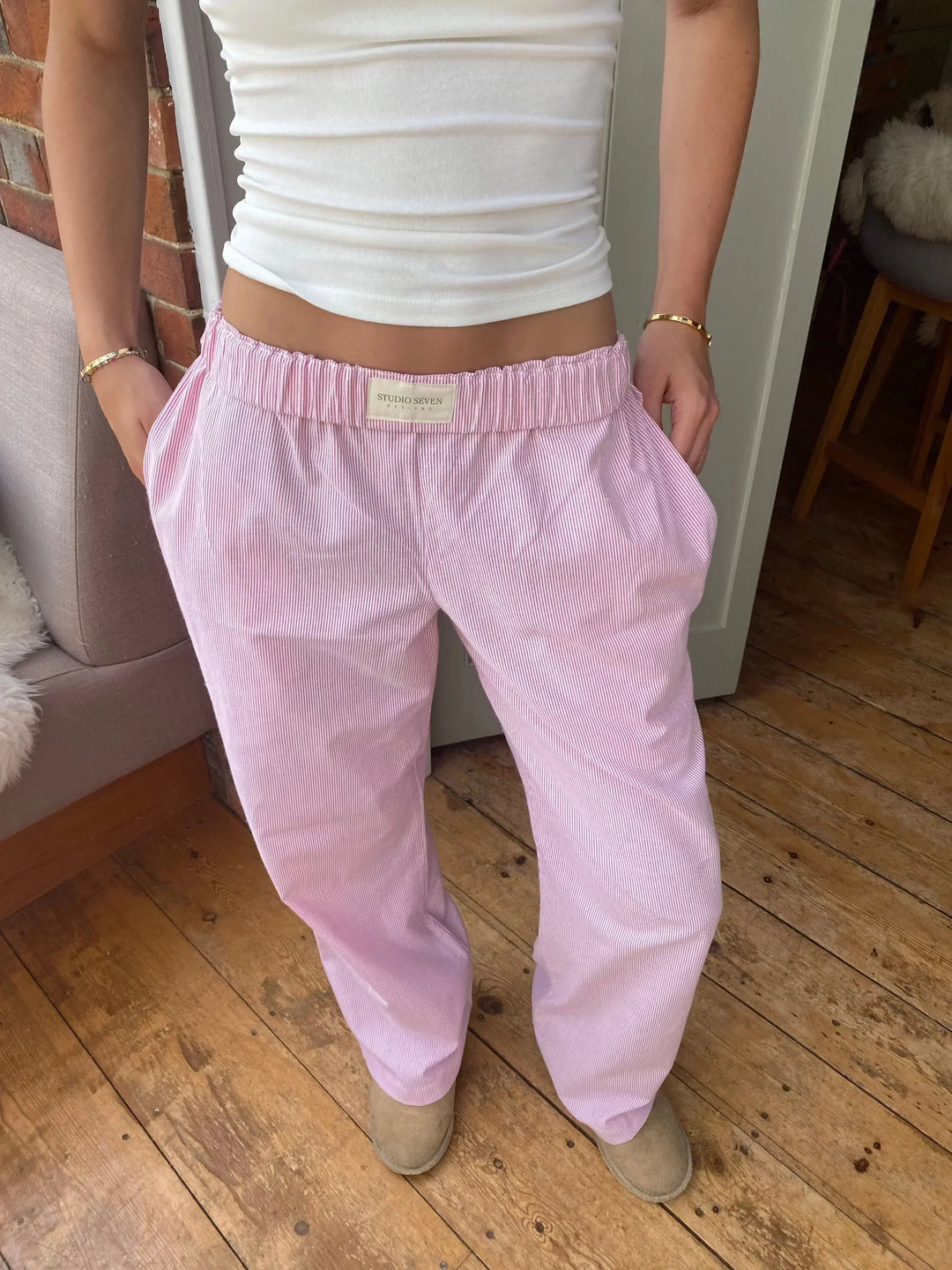 Soft Organic Cotton Lounge Trousers – Sienna-Pink-XS-The Livary