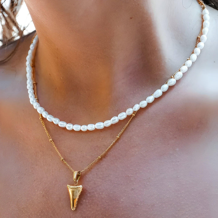 Stylish Heavenly Pearl Necklace - Lunaria-The Livary
