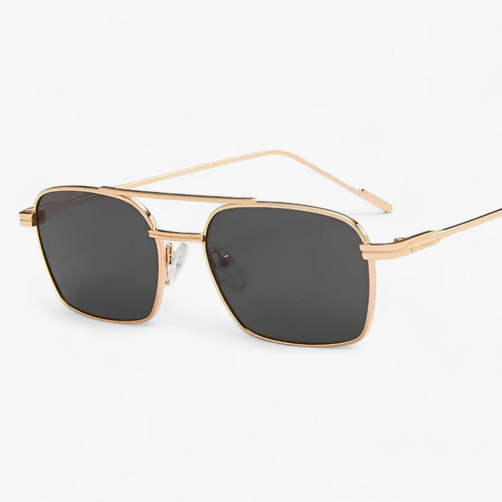 Vintage Unisex Sunglasses with Double Bridge – Aero-Gold Grey-The Livary