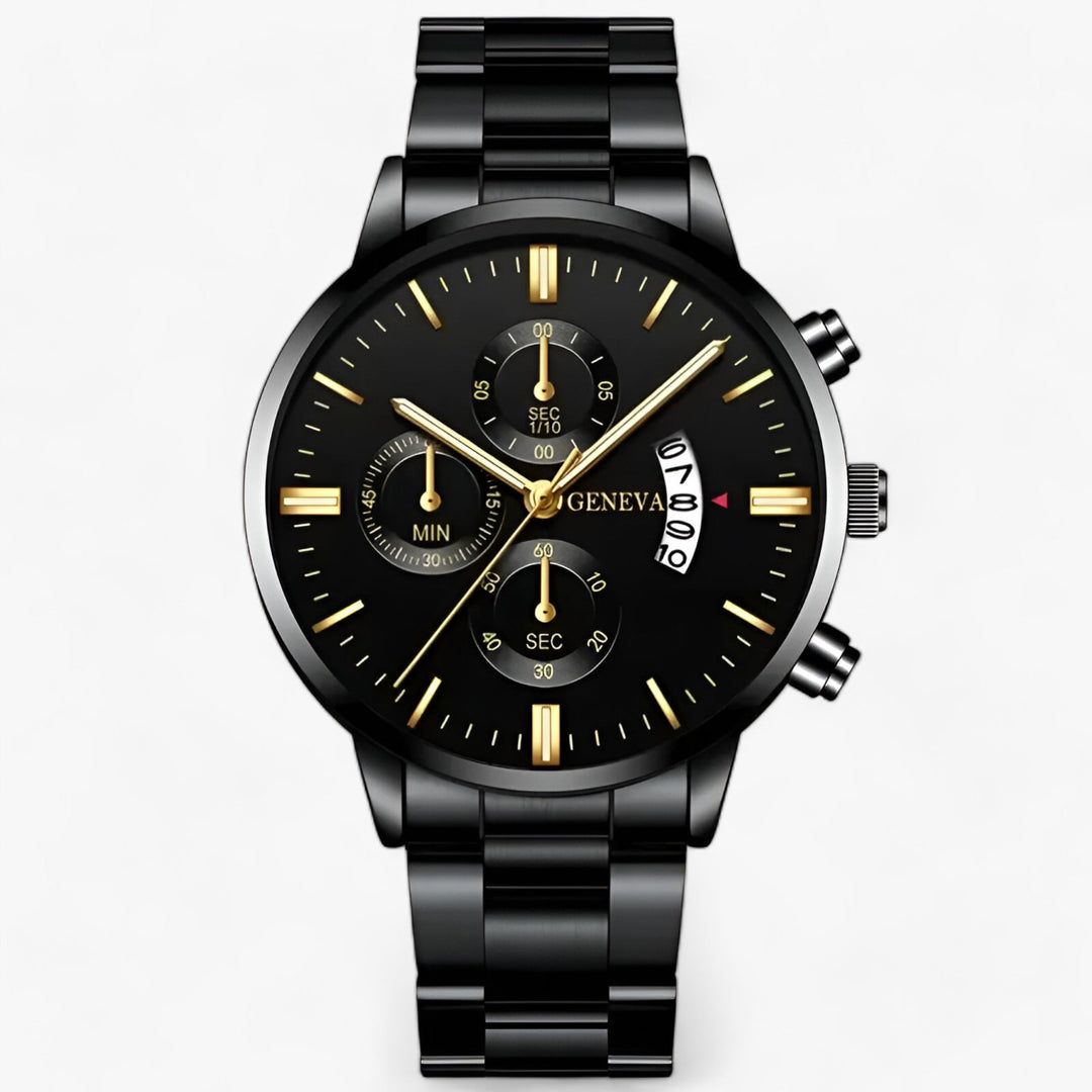 Luxury Black Quartz Men's Watch - Caspian-The Livary