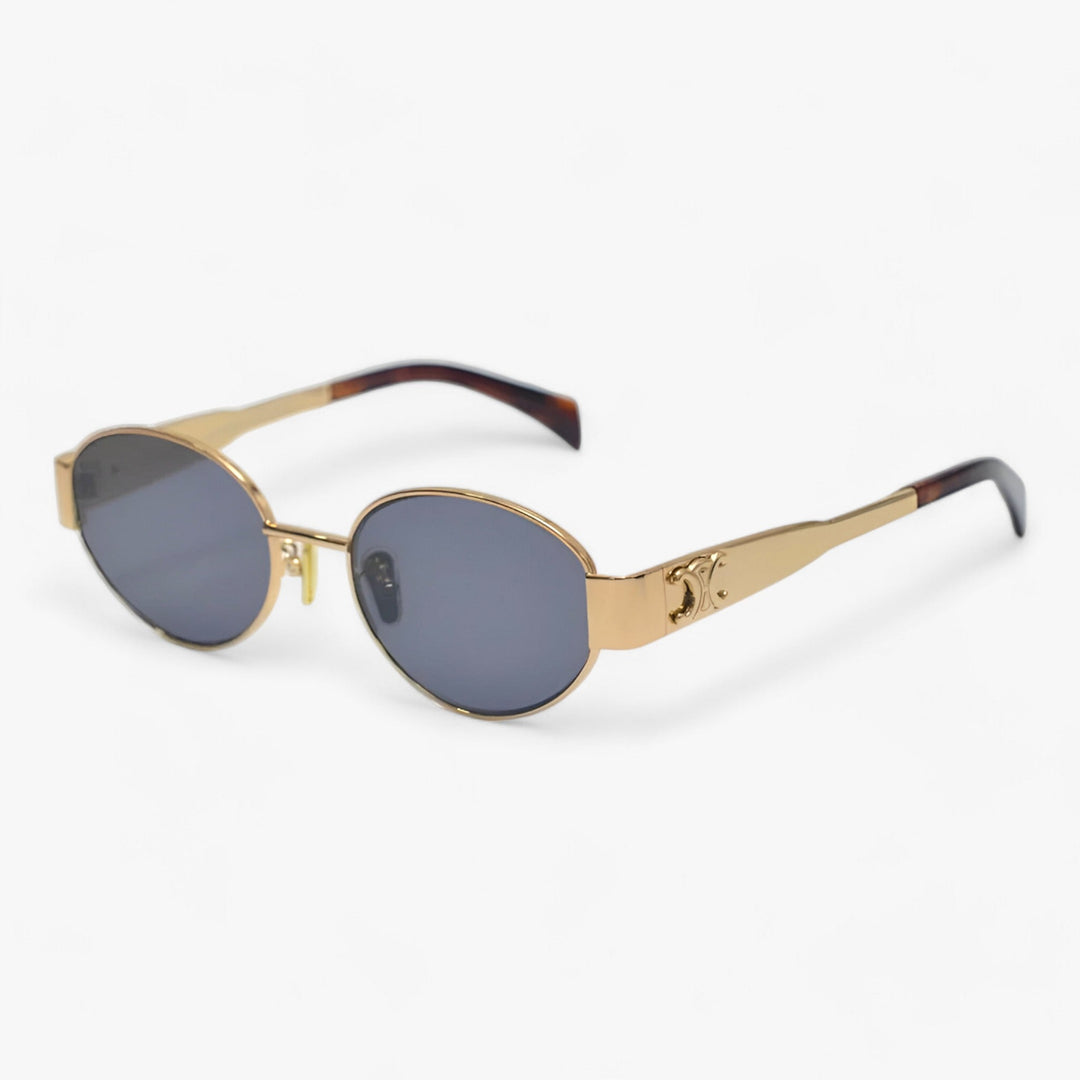 Ladies' sunglasses with UV protection & stylish acetate frame – Narella-Gold-The Livary