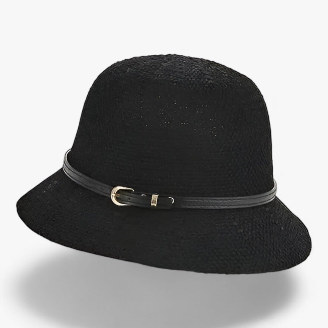 Foldable women's sun hat made of linen – Luma-Black-The Livary