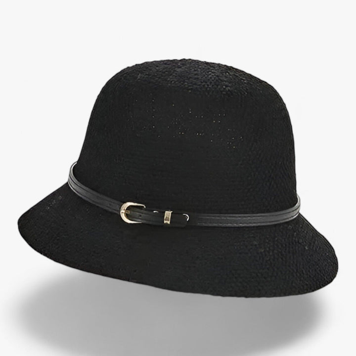 Foldable women's sun hat made of linen – Luma-Black-The Livary