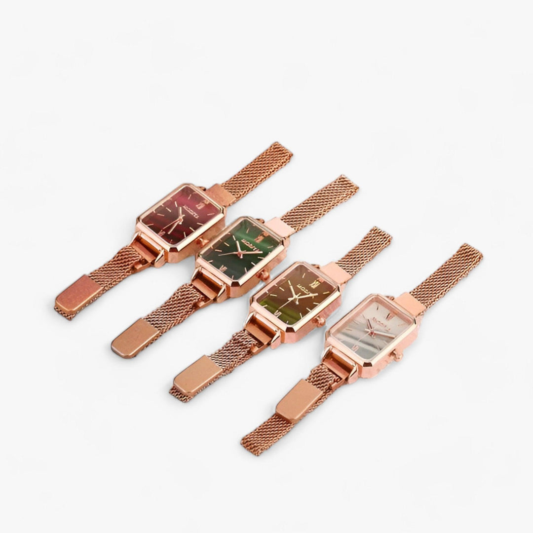 Fashionable Square Watch with Magnetic Band - Selena-Brown-The Livary