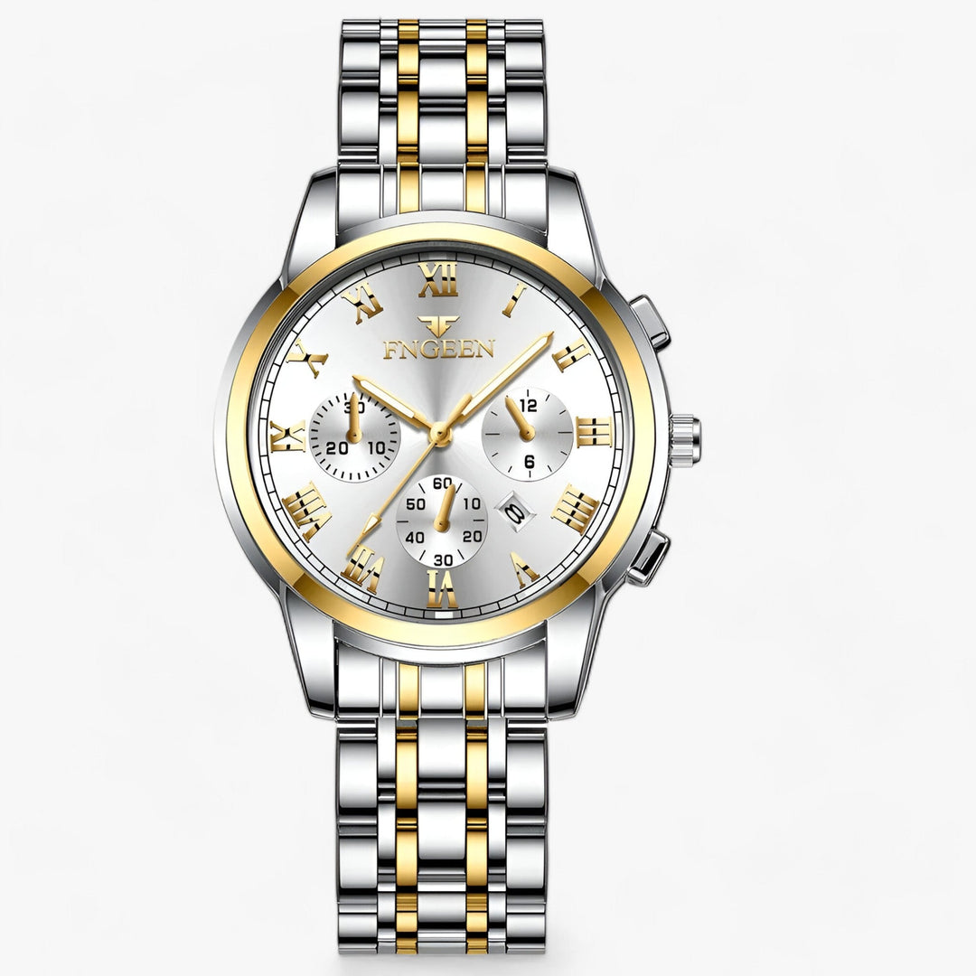 Luxury Titanium Ladies Watch - Clémence-Gold White-The Livary