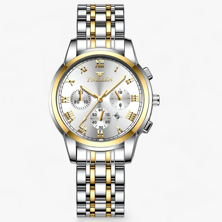 Luxury Titanium Ladies Watch - Clémence-Gold White-The Livary