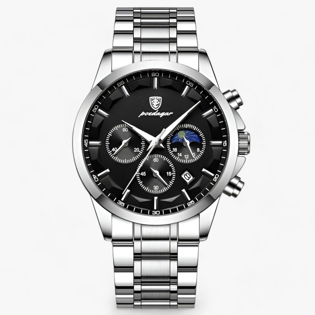Luxury Men's Watch - Cassian-Zilver Black S-The Livary