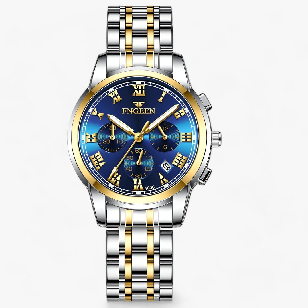 Luxury Titanium Ladies Watch - Clémence-Gold Blue-The Livary