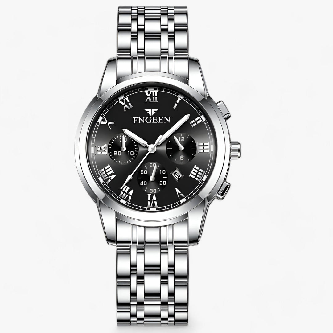 Luxury Titanium Ladies Watch - Clémence-Silver Black-The Livary