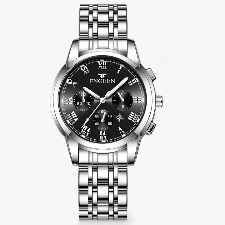 Luxury Titanium Ladies Watch - Clémence-Silver Black-The Livary