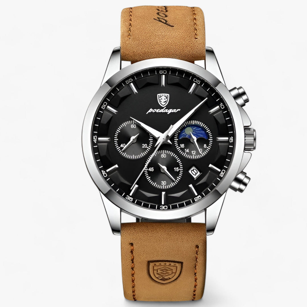 Luxury Men's Watch - Cassian-Silver Black L-The Livary