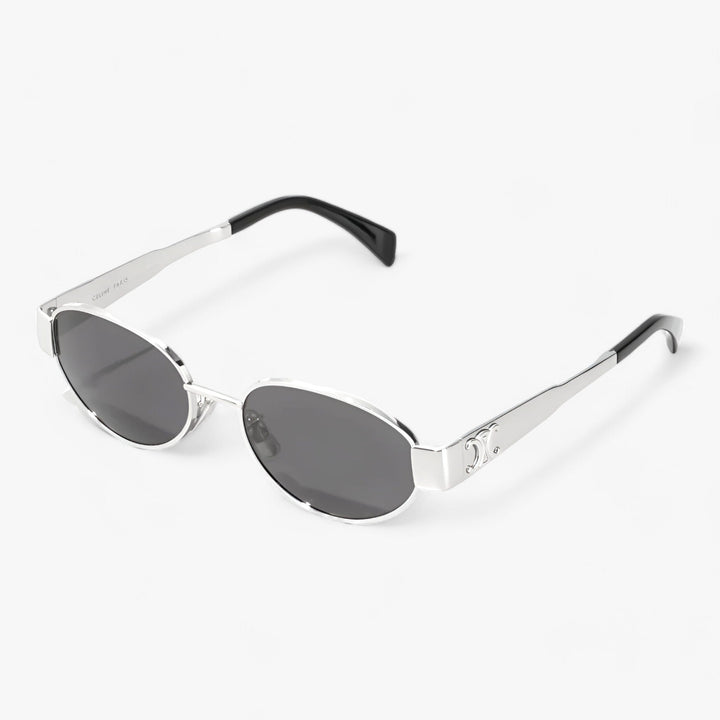 Ladies' sunglasses with UV protection & stylish acetate frame – Narella-Silver-The Livary