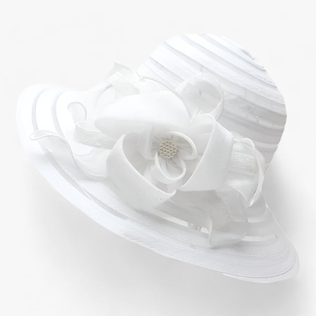Elegant ladies' sun hat made of organza – Mirielle-White-The Livary
