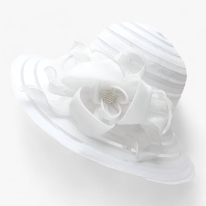 Elegant ladies' sun hat made of organza – Mirielle-White-The Livary