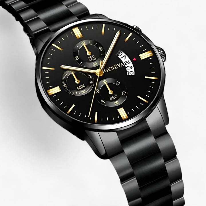 Luxury Black Quartz Men's Watch - Caspian-The Livary