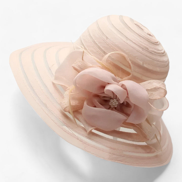 Elegant ladies' sun hat made of organza – Mirielle-Pink-The Livary