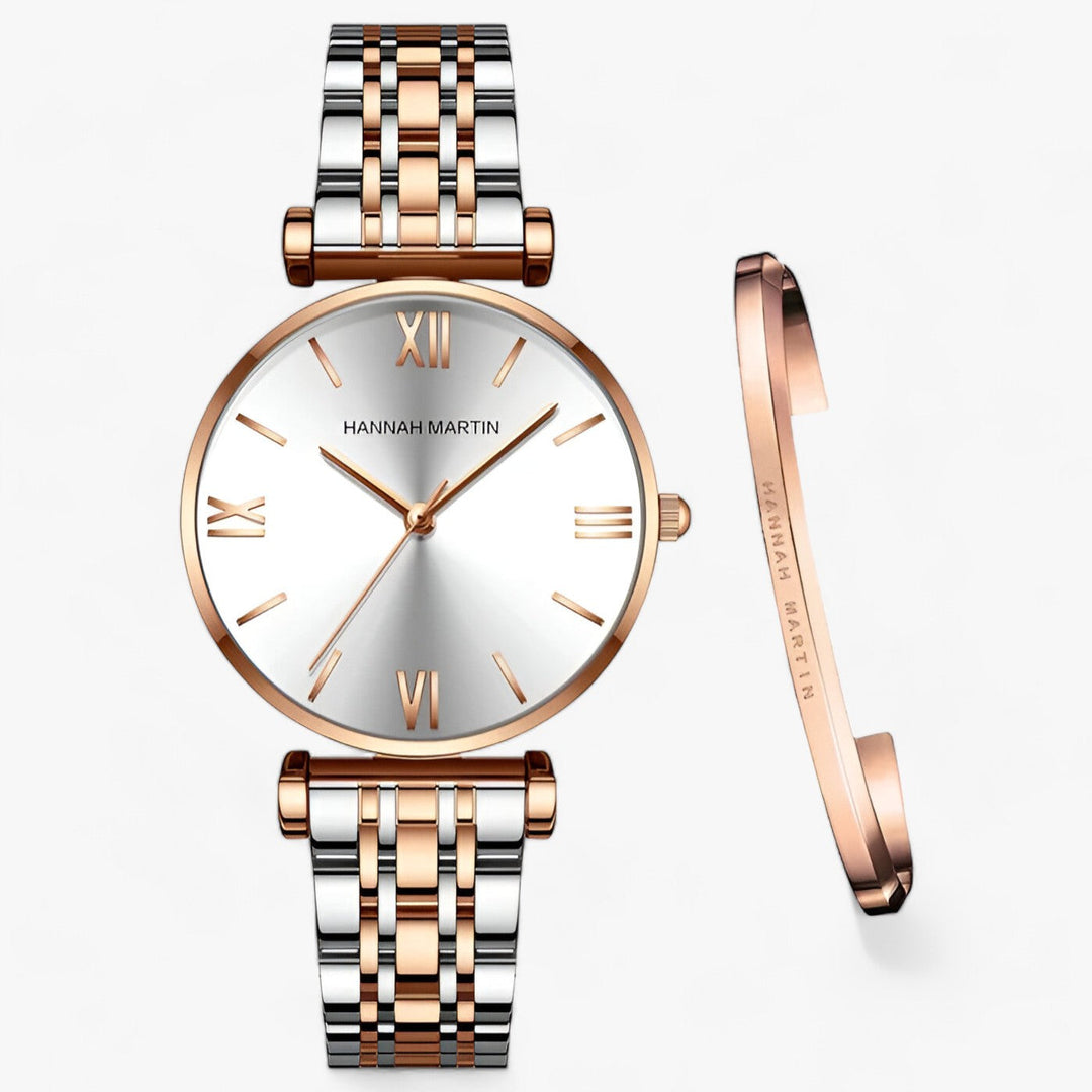 Stylish Ladies Titanium Watch - Adeline-Rose Gold White-The Livary