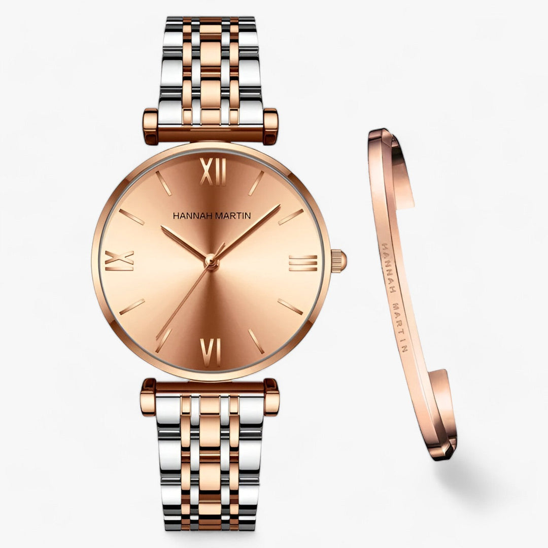 Stylish Ladies Titanium Watch - Adeline-Rose Gold Silver-The Livary