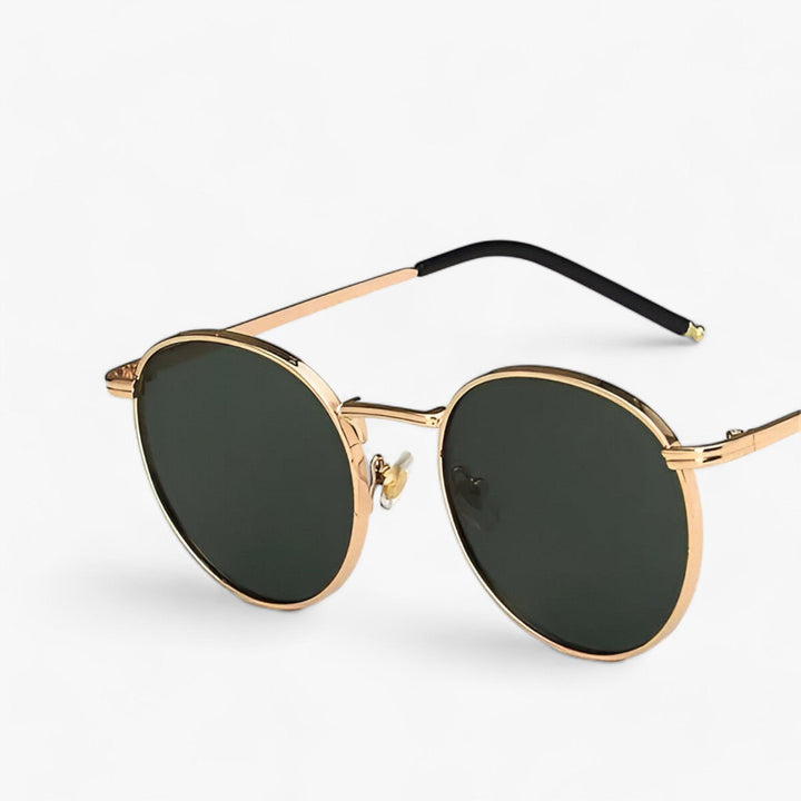 Unisex Designer Sunglasses with Round Lenses – Nova-Gold Army Green-The Livary