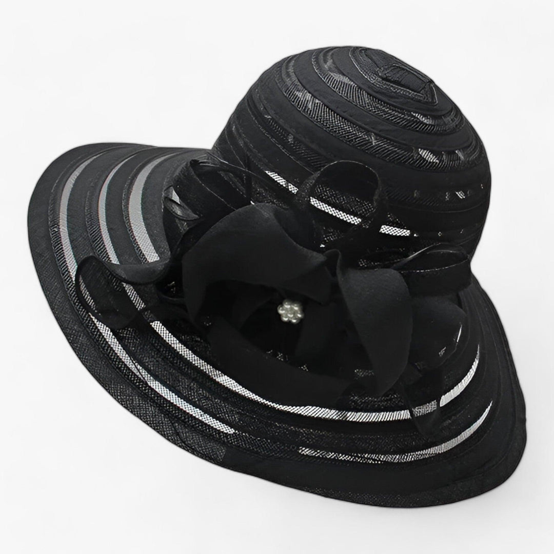 Elegant ladies' sun hat made of organza – Mirielle-Black-The Livary