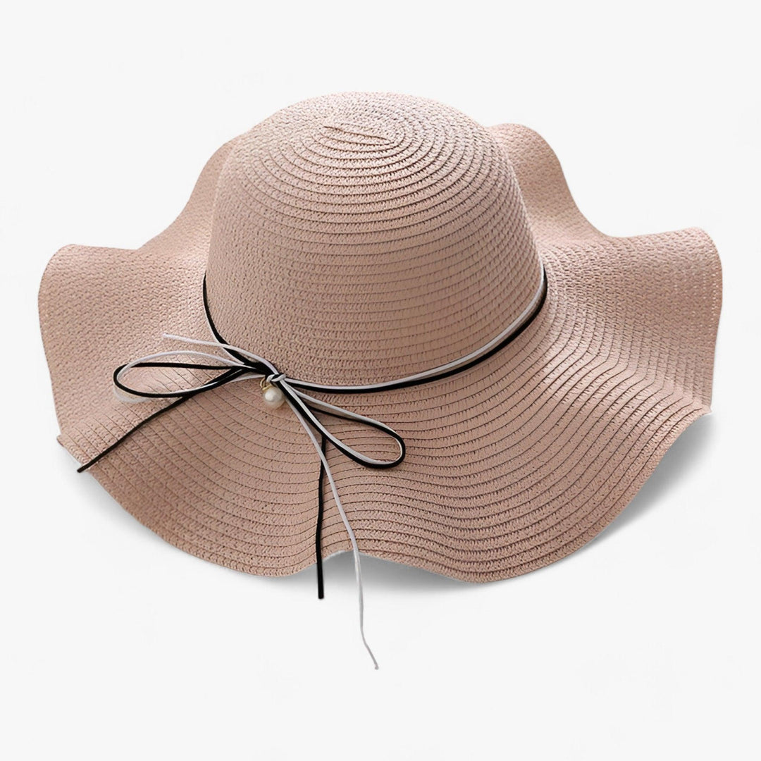 Airy women's beach hat with bow and UV protection - BreezeBow-Pink-56-58CM-The Livary