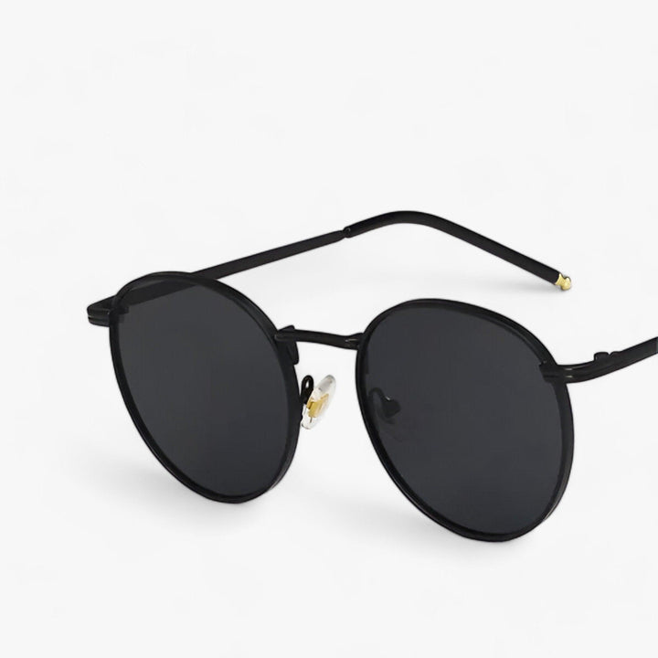 Unisex Designer Sunglasses with Round Lenses – Nova-Black Grey-The Livary