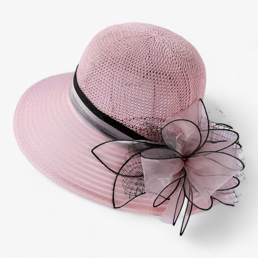 Elegant women's sun hat with a wide brim – Bellavue-Pink-The Livary