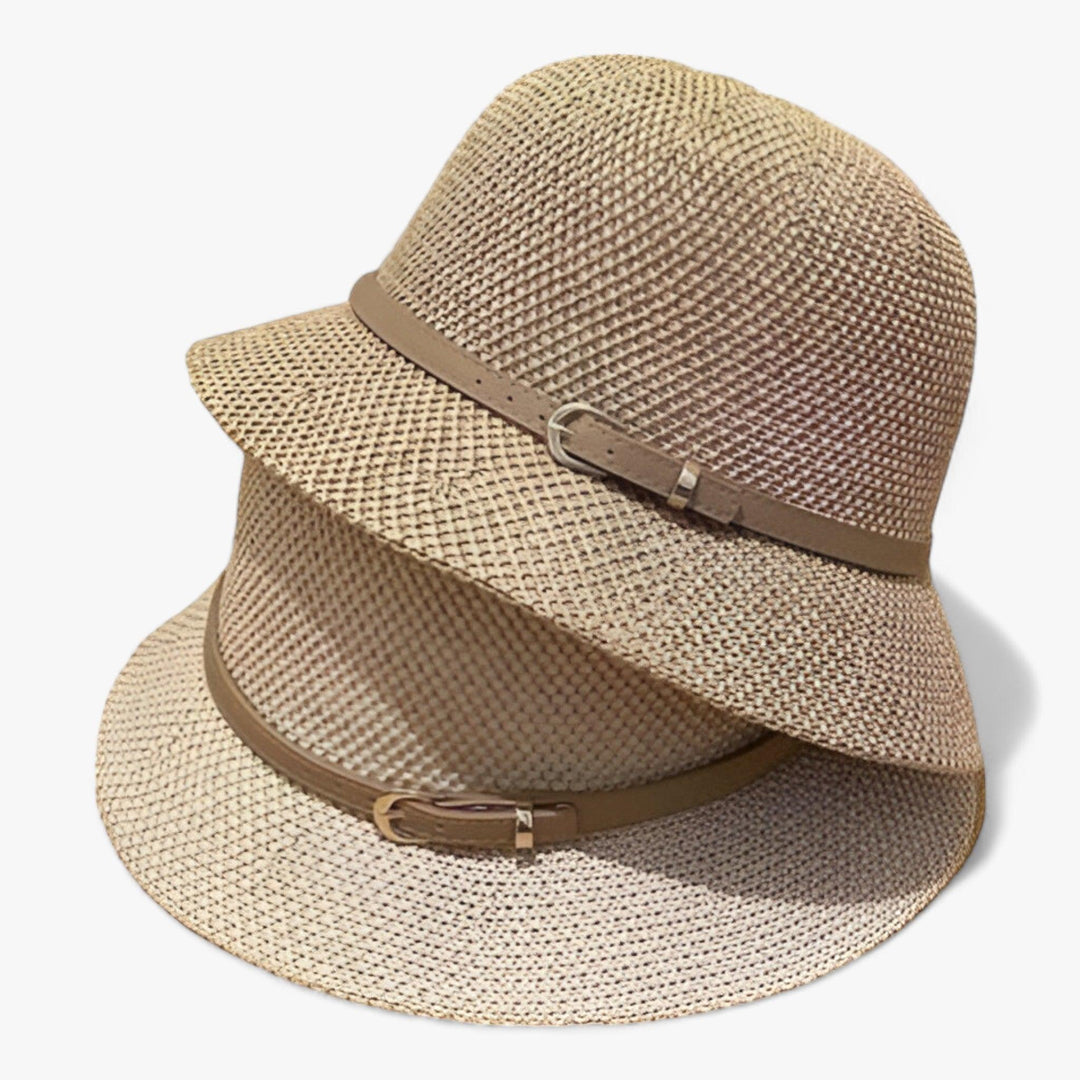Foldable women's sun hat made of linen – Luma-Khaki-The Livary