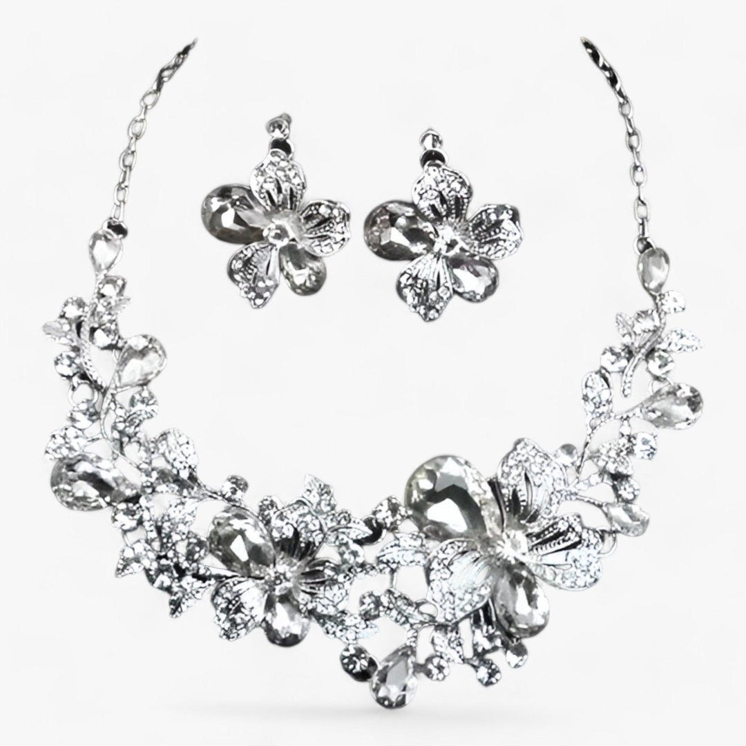 Bridal jewellery set with Enamel Flowers - Fleur-Mixed-The Livary