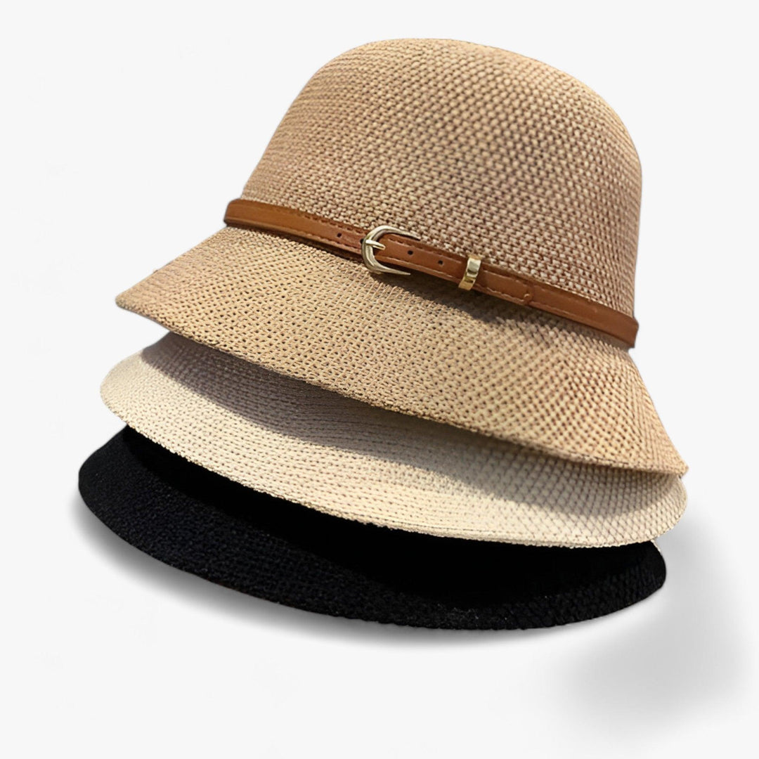 Foldable women's sun hat made of linen – Luma-Khaki-The Livary