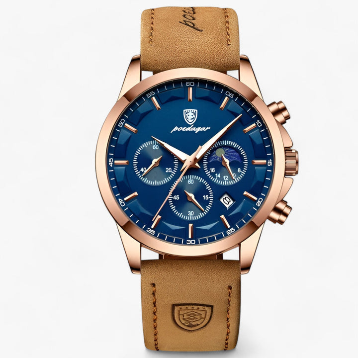 Luxury Men's Watch - Cassian-Rose Gold Blue L-The Livary