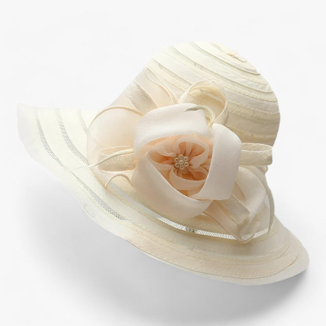 Elegant ladies' sun hat made of organza – Mirielle-Yellow-The Livary