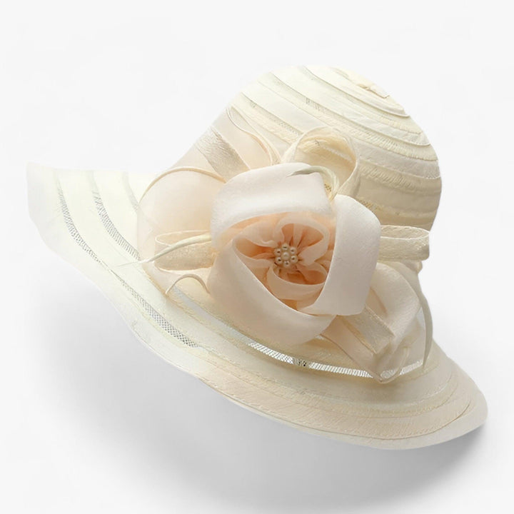 Elegant ladies' sun hat made of organza – Mirielle-Yellow-The Livary