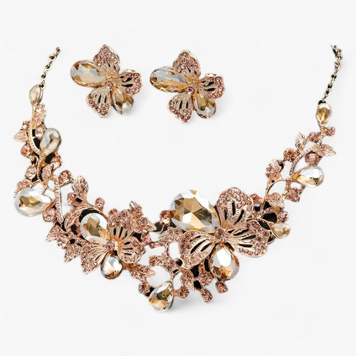 Bridal jewellery set with Enamel Flowers - Fleur-Mixed-The Livary