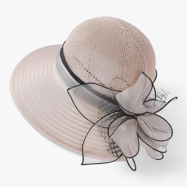 Elegant women's sun hat with a wide brim – Bellavue-Beige-The Livary