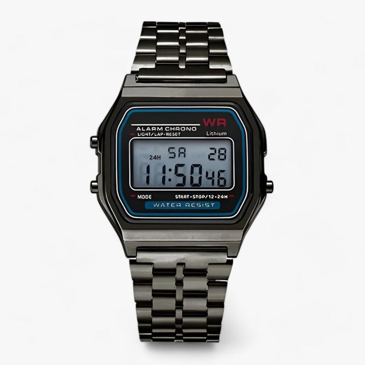 Digital Wristwatch with Square Dial - Amelina-Black-The Livary