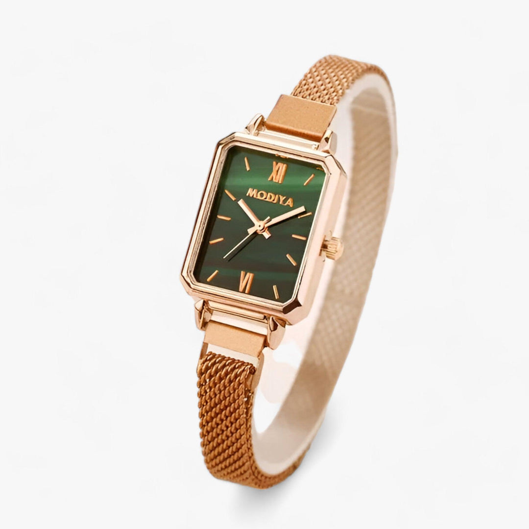 Fashionable Square Watch with Magnetic Band - Selena-Green-The Livary