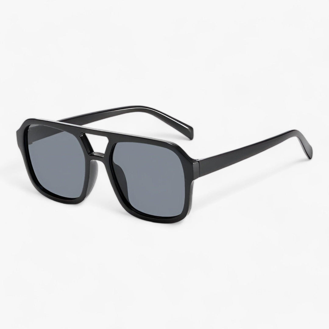 Vintage oversized sunglasses with square frame – Spectra-Black-The Livary