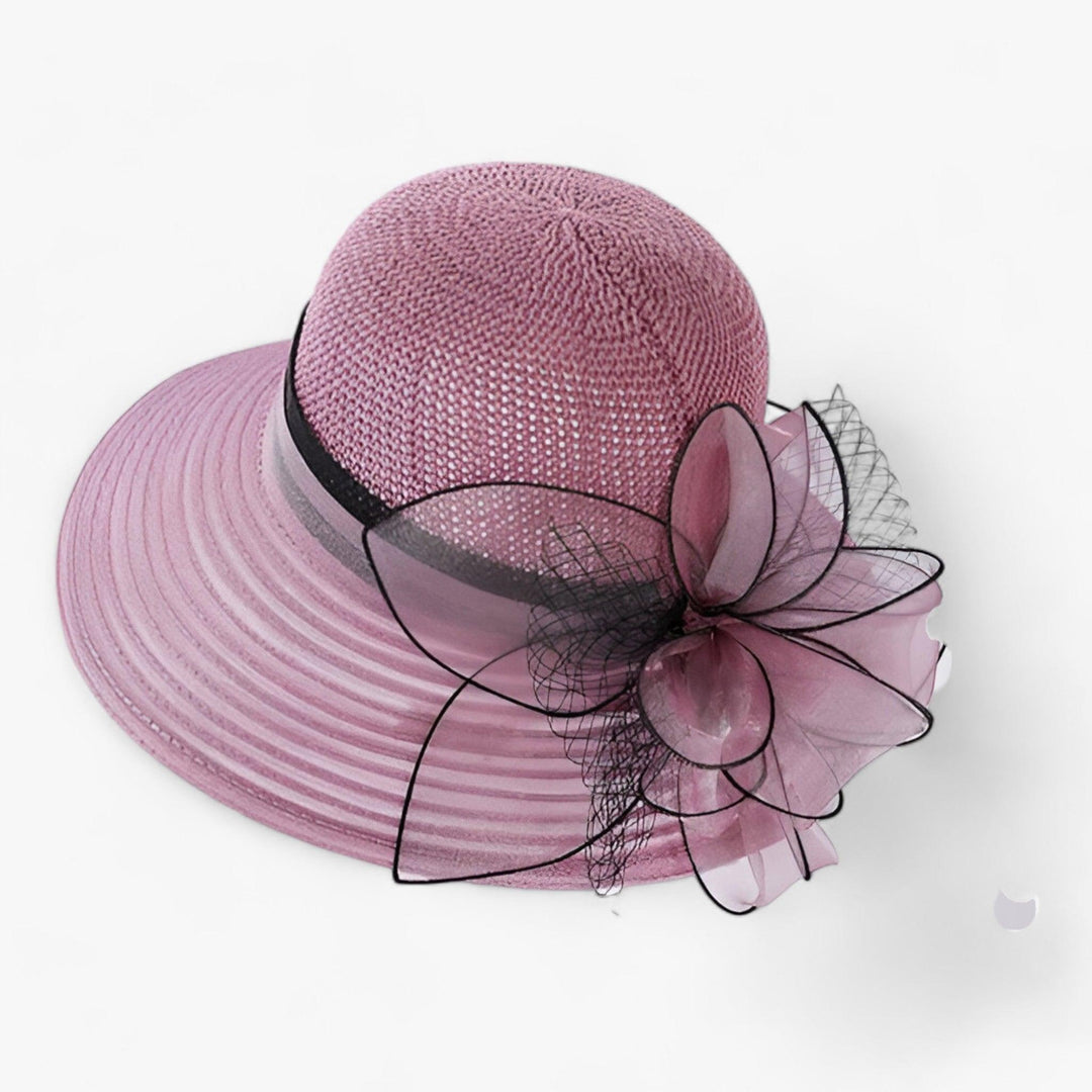 Elegant women's sun hat with a wide brim – Bellavue-Purple-The Livary