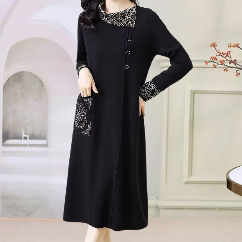 Warm Knitted Midi Dress - Vanya-XS-The Livary