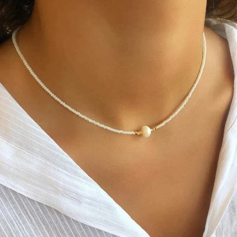 Refined Pearl Necklace (Buy 1 Get 1 Free) - Luxury Pearl-Turquoise + black (1+1 free)-The Livary