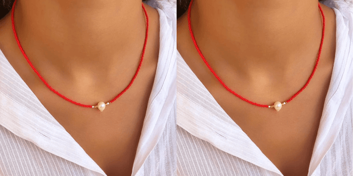 Refined Pearl Necklace (Buy 1 Get 1 Free) - Luxury Pearl-Red + Red (1+1 free)-The Livary