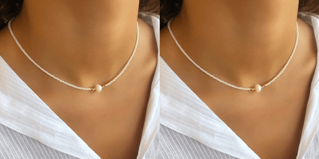 Refined Pearl Necklace (Buy 1 Get 1 Free) - Luxury Pearl-Turquoise + black (1+1 free)-The Livary