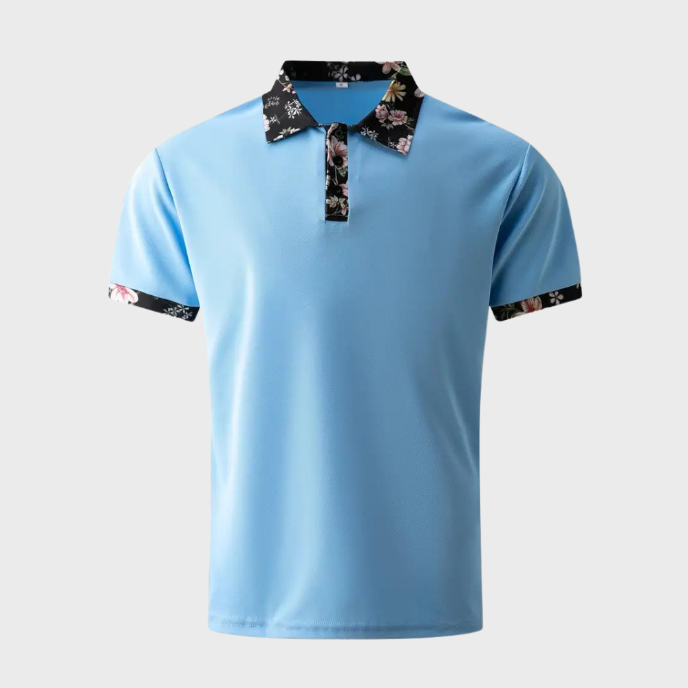Men's Polo with Subtle Print - Noah-Black-XS-The Livary