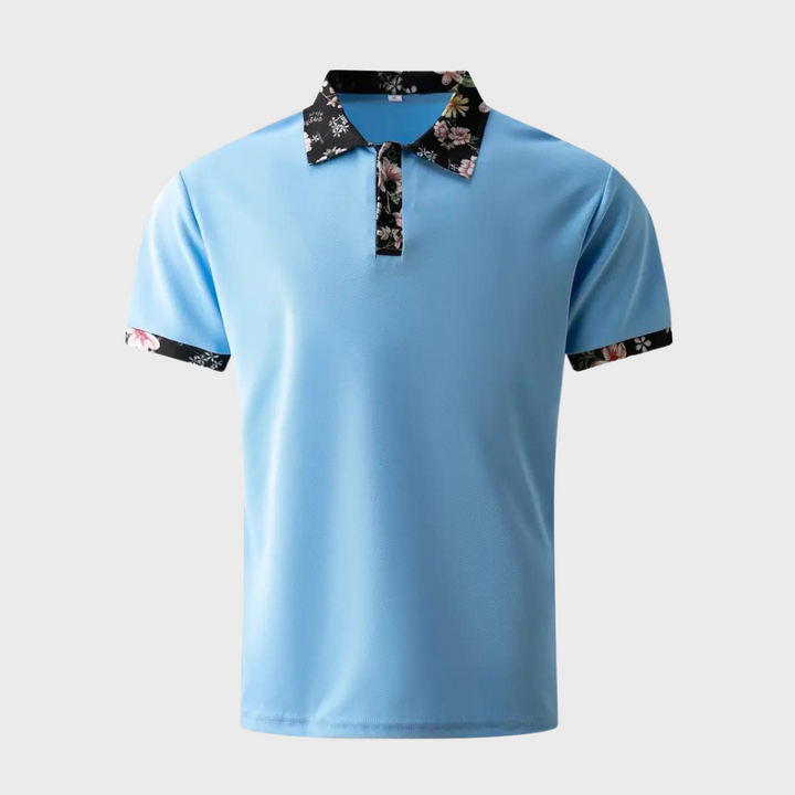 Men's Polo with Subtle Print - Noah-Black-XS-The Livary