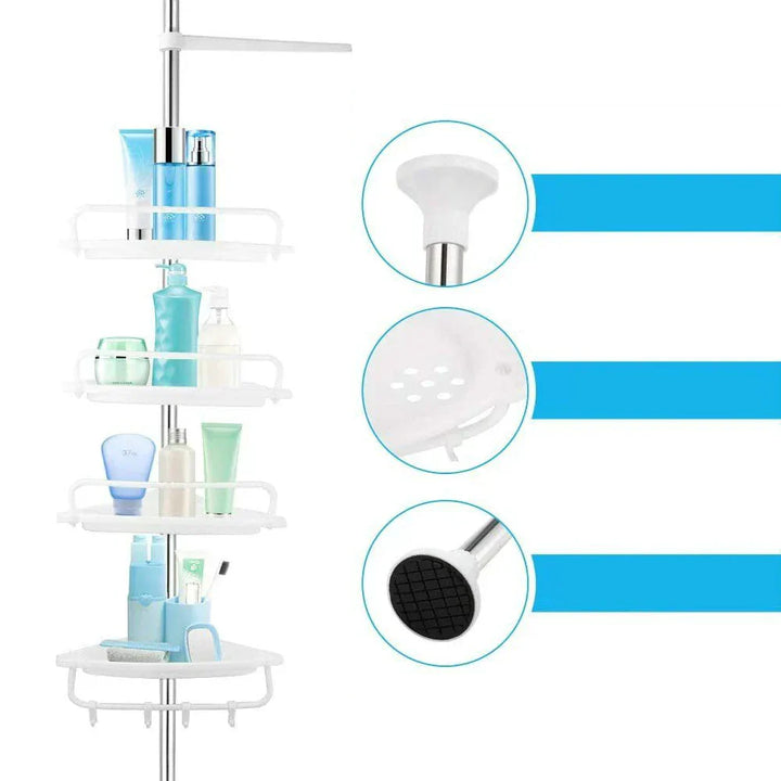 Telescopic Shower Rack with 4 Shelves – VertiRack-The Livary