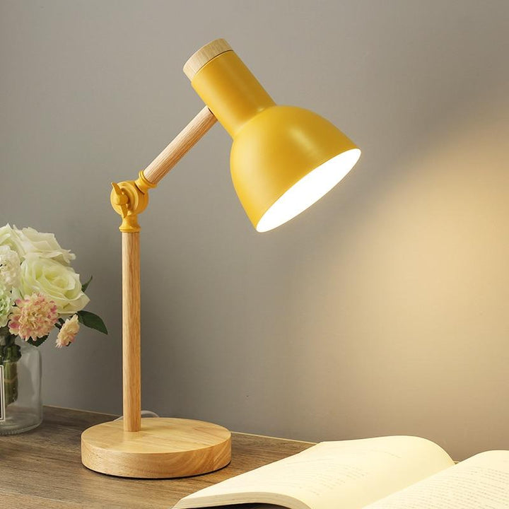 Wooden Scandinavian Table Lamp - LumiNord-Yellow-The Livary
