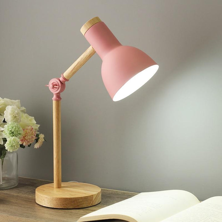 Wooden Scandinavian Table Lamp - LumiNord-Pink-The Livary
